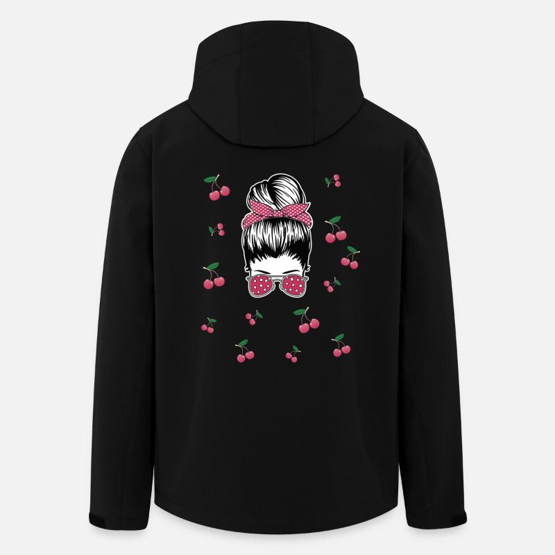 Rockabilly Girl with Cherries - Men’s Recycled Softshell Jacket by Stanley/Stella - black