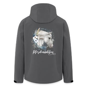 Pferdemädchen Pferde Geschenk Mädchen - Recycelte Männer Softshell-Jacke von Stanley/Stella - Schwarz - Hinten - AI Model Male 185 light (185cm)
