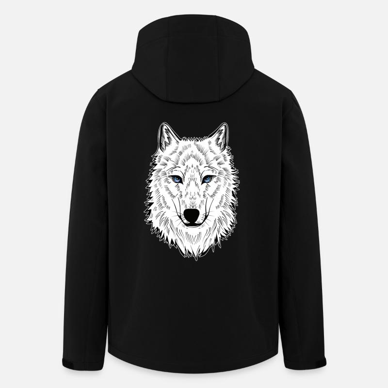 Loup polaire Yeux bleus - Veste softshell homme en polyester recyclé Stanley/Stella - noir