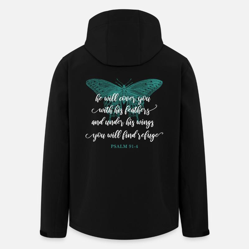 Christian quote Bible verse Religious - Men’s Recycled Softshell Jacket by Stanley/Stella - black