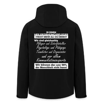 Heilerziehungspfleger - Recycelte Männer Softshell-Jacke von Stanley/Stella - Schwarz - Hinten - AI Model Male 185 light (185cm)