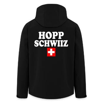Hopp schwiiz - Veste softshell homme en polyester recyclé Stanley/Stella - noir - Dos - AI Model Male 185 light (185cm)