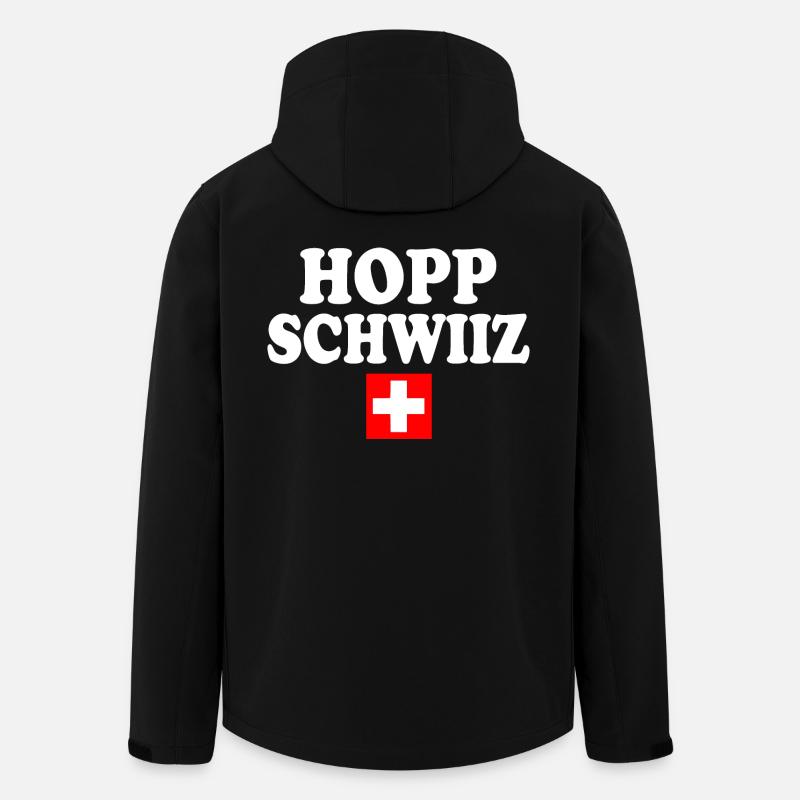 Hopp schwiiz - Veste softshell homme en polyester recyclé Stanley/Stella - noir