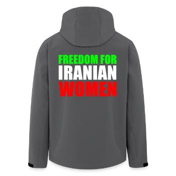 Freedom for iranian women - Recycelte Männer Softshell-Jacke von Stanley/Stella - Schwarz - Hinten - AI Model Male 185 light (185cm)