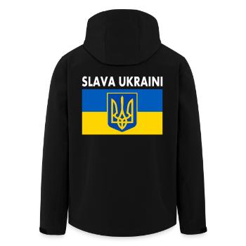 Slava ukraini - Men’s Recycled Softshell Jacket by Stanley/Stella - black - Back - AI Model Male 185 light (185cm)