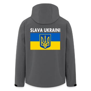 Slava ukraini - Men’s Recycled Softshell Jacket by Stanley/Stella - anthracite - Back - AI Model Male 185 light (185cm)