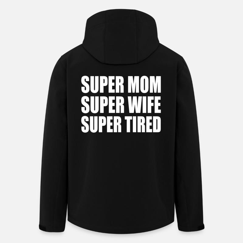 Super mom super wife super tired - Stanley/Stella herre softshelljakke i genanvendt polyester - sort