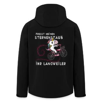Lustiges Einhorn - fresst meinen Sternenstaub - Recycelte Männer Softshell-Jacke von Stanley/Stella - Schwarz - Hinten - AI Model Male 185 light (185cm)