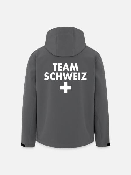 Team schweiz - Recycelte Männer Softshell-Jacke von Stanley/Stella - Schwarz