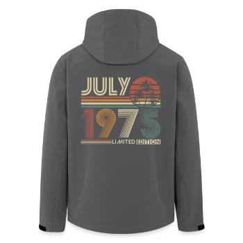July 1975 Vintage Vintage Retro Birthday - Men’s Recycled Softshell Jacket by Stanley/Stella - black - Back - AI Model Male 185 light (185cm)