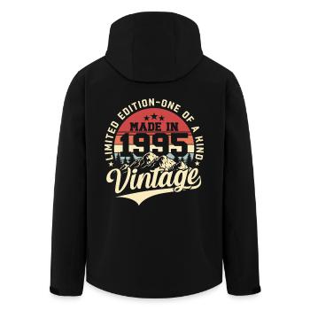 1995 Vintage Vintage Rétro Cadeau d’anniversaire - Veste softshell homme en polyester recyclé Stanley/Stella - noir - Dos - AI Model Male 185 light (185cm)