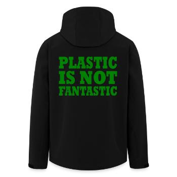 Plastic is not fantastic - Recycelte Männer Softshell-Jacke von Stanley/Stella - Schwarz - Hinten - AI Model Male 185 light (185cm)