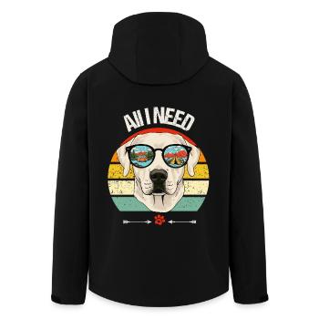 Camping Camper Labrador Hund Campingplatz Caravan - Recycelte Männer Softshell-Jacke von Stanley/Stella - Schwarz - Hinten - AI Model Male 185 light (185cm)
