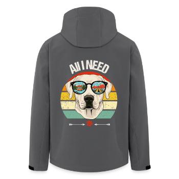 Camping Camper Labrador Dog Campsite Caravan - Men’s Recycled Softshell Jacket by Stanley/Stella - anthracite - Back - AI Model Male 185 light (185cm)
