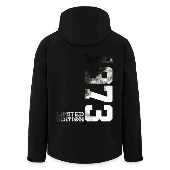 53RD BIRTHDAY LIMITED EDITION 1973 - Men’s Recycled Softshell Jacket by Stanley/Stella - black - Back - AI Model Male 185 light (185cm)