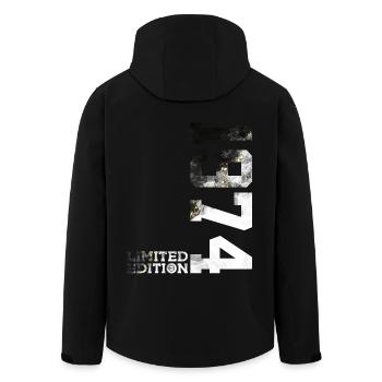 52ND BIRTHDAY LIMITED EDITION 1974 - Men’s Recycled Softshell Jacket by Stanley/Stella - black - Back - AI Model Male 185 light (185cm)