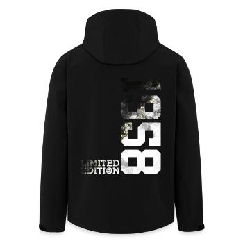 68TH BIRTHDAY LIMITED EDITION 1958 - Men’s Recycled Softshell Jacket by Stanley/Stella - black - Back - AI Model Male 185 light (185cm)