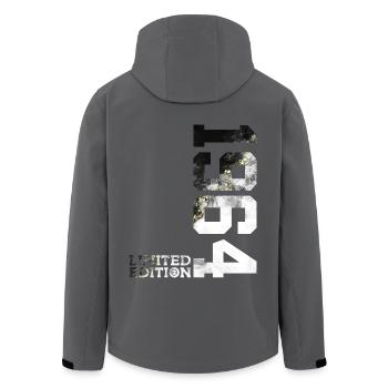62ND BIRTHDAY LIMITED EDITION 1964 - Men’s Recycled Softshell Jacket by Stanley/Stella - anthracite - Back - AI Model Male 185 light (185cm)