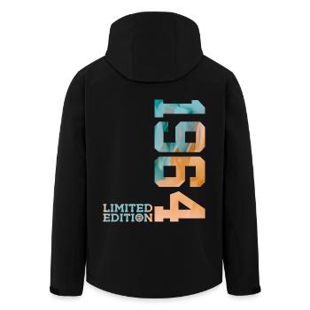 62ND BIRTHDAY LIMITED EDITION 1964 - Men’s Recycled Softshell Jacket by Stanley/Stella - black - Back - AI Model Male 185 light (185cm)