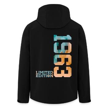 63E ANNIVERSAIRE ÉDITION LIMITÉE 1963 - Veste softshell homme en polyester recyclé Stanley/Stella - noir - Dos - AI Model Male 185 light (185cm)