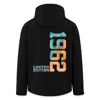 64TH BIRTHDAY LIMITED EDITION 1962 - Men’s Recycled Softshell Jacket by Stanley/Stella - black - Back - AI Model Male 185 light (185cm)