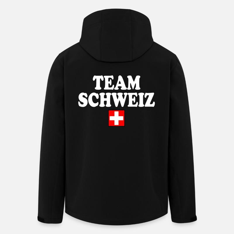 Team schweiz - Recycelte Männer Softshell-Jacke von Stanley/Stella - Schwarz