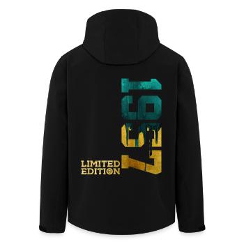69TH BIRTHDAY LIMITED EDITION 1957 - Men’s Recycled Softshell Jacket by Stanley/Stella - black - Back - AI Model Male 185 light (185cm)