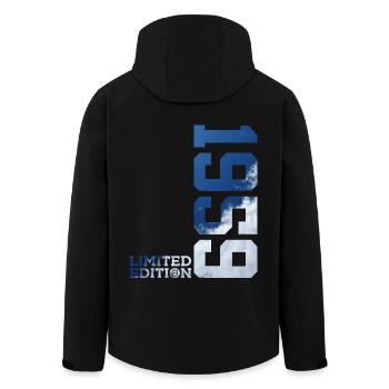 LIMITED EDITION 1959 67. GEBURTSTAG - Recycelte Männer Softshell-Jacke von Stanley/Stella - Schwarz - Hinten - AI Model Male 185 light (185cm)