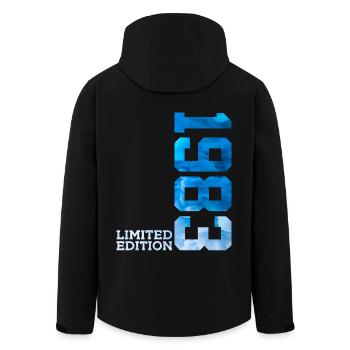 43RD BIRTHDAY LIMITED EDITION 1983 - Men’s Recycled Softshell Jacket by Stanley/Stella - black - Back - AI Model Male 185 light (185cm)