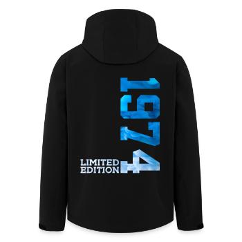 52ND BIRTHDAY LIMITED EDITION 1974 - Men’s Recycled Softshell Jacket by Stanley/Stella - black - Back - AI Model Male 185 light (185cm)