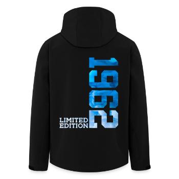 64TH BIRTHDAY LIMITED EDITION 1962 - Men’s Recycled Softshell Jacket by Stanley/Stella - black - Back - AI Model Male 185 light (185cm)