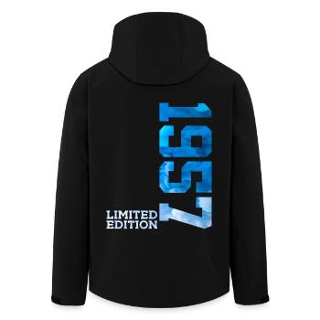 69TH BIRTHDAY LIMITED EDITION 1957 - Men’s Recycled Softshell Jacket by Stanley/Stella - black - Back - AI Model Male 185 light (185cm)