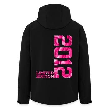 14. GEBURTSTAG PINK LIMITED EDITION 2012 - Recycelte Männer Softshell-Jacke von Stanley/Stella - Schwarz - Hinten - AI Model Male 185 light (185cm)