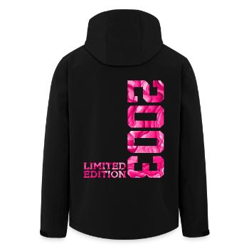 23E ANNIVERSAIRE ÉDITION LIMITÉE ROSE 2003 - Veste softshell homme en polyester recyclé Stanley/Stella - noir - Dos - AI Model Male 185 light (185cm)
