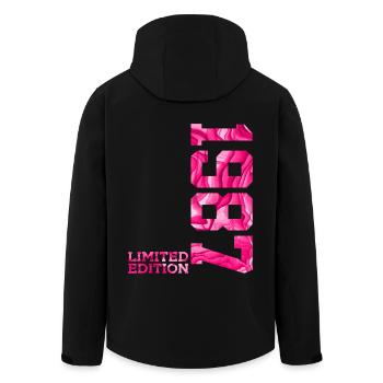 39. GEBURTSTAG PINK LIMITED EDITION 1987 - Recycelte Männer Softshell-Jacke von Stanley/Stella - Schwarz - Hinten - AI Model Male 185 light (185cm)