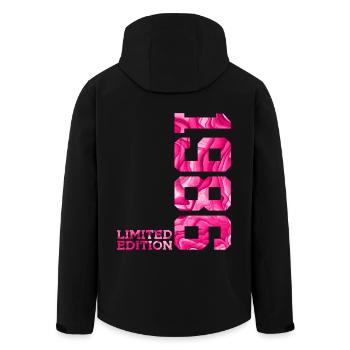 40. GEBURTSTAG PINK LIMITED EDITION 1986 - Recycelte Männer Softshell-Jacke von Stanley/Stella - Schwarz - Hinten - AI Model Male 185 light (185cm)