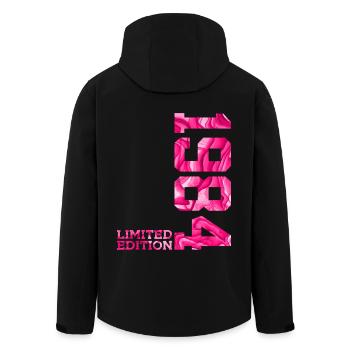 42ND BIRTHDAY PINK LIMITED EDITION 1984 - Men’s Recycled Softshell Jacket by Stanley/Stella - black - Back - AI Model Male 185 light (185cm)