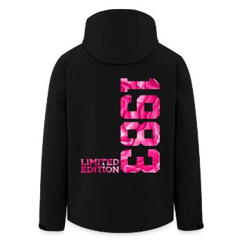 43RD BIRTHDAY PINK LIMITED EDITION 1983 - Men’s Recycled Softshell Jacket by Stanley/Stella - black - Back - AI Model Male 185 light (185cm)