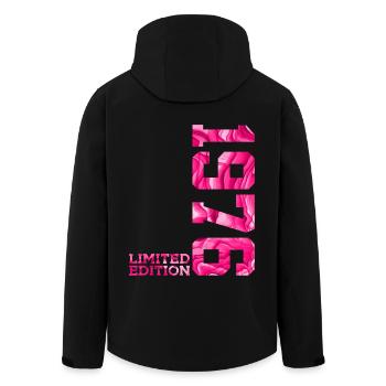 50TH ANNIVERSARY PINK LIMITED EDITION 1976 - Men’s Recycled Softshell Jacket by Stanley/Stella - black - Back - AI Model Male 185 light (185cm)