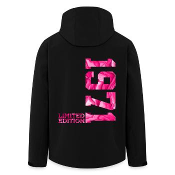 55TH BIRTHDAY PINK LIMITED EDITION 1971 - Men’s Recycled Softshell Jacket by Stanley/Stella - black - Back - AI Model Male 185 light (185cm)