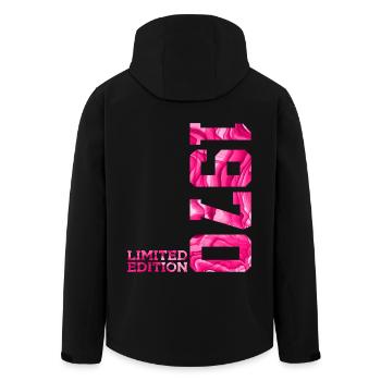 56. GEBURTSTAG PINK LIMITED EDITION 1970 - Recycelte Männer Softshell-Jacke von Stanley/Stella - Schwarz - Hinten - AI Model Male 185 light (185cm)
