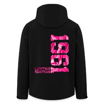 65E ANNIVERSAIRE ÉDITION LIMITÉE ROSE 1961 - Veste softshell homme en polyester recyclé Stanley/Stella - noir - Dos - AI Model Male 185 light (185cm)