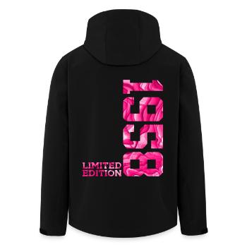 68TH BIRTHDAY PINK LIMITED EDITION 1958 - Men’s Recycled Softshell Jacket by Stanley/Stella - black - Back - AI Model Male 185 light (185cm)