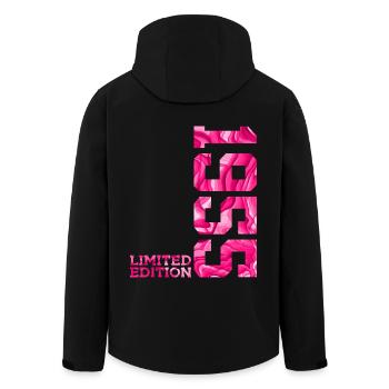71E ANNIVERSAIRE ÉDITION LIMITÉE ROSE 1955 - Veste softshell homme en polyester recyclé Stanley/Stella - noir - Dos - AI Model Male 185 light (185cm)