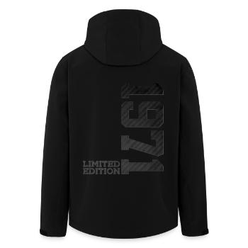55TH BIRTHDAY LIMITED EDITION 1971 - Men’s Recycled Softshell Jacket by Stanley/Stella - black - Back - AI Model Male 185 light (185cm)