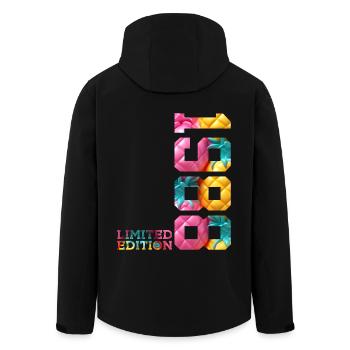 38TH BIRTHDAY LIMITED EDITION 1988 - Men’s Recycled Softshell Jacket by Stanley/Stella - black - Back - AI Model Male 185 light (185cm)