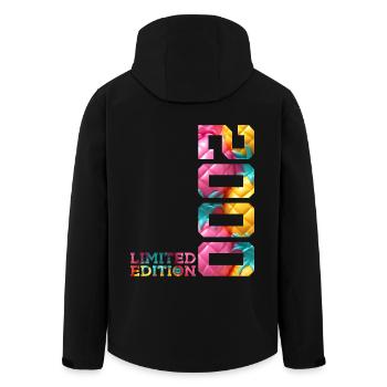 26TH ANNIVERSARY LIMITED EDITION 2000 - Men’s Recycled Softshell Jacket by Stanley/Stella - black - Back - AI Model Male 185 light (185cm)