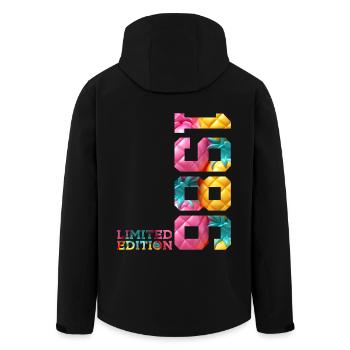 40E ANNIVERSAIRE ÉDITION LIMITÉE 1986 - Veste softshell homme en polyester recyclé Stanley/Stella - noir - Dos - AI Model Male 185 light (185cm)
