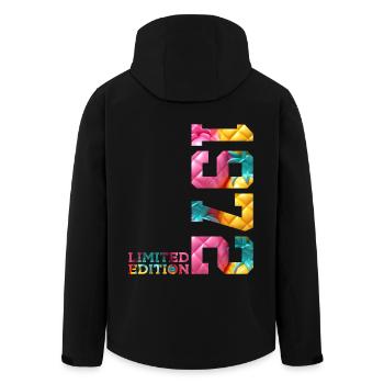 54TH BIRTHDAY LIMITED EDITION 1972 - Men’s Recycled Softshell Jacket by Stanley/Stella - black - Back - AI Model Male 185 light (185cm)