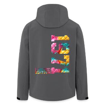 55TH BIRTHDAY LIMITED EDITION 1971 - Men’s Recycled Softshell Jacket by Stanley/Stella - black - Back - AI Model Male 185 light (185cm)